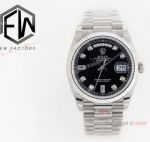 EW Factory Replica Rolex 36 Day Date ETA2836 Watch Black Dial President